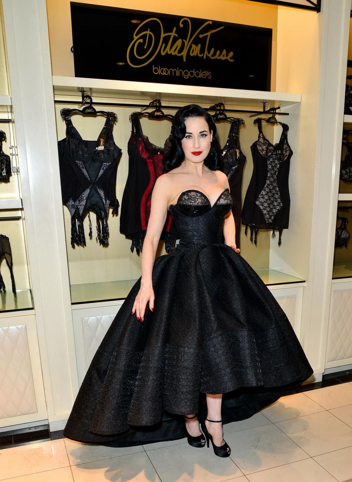Dita von Teese showing huge cleavage at her lingerie line launch in NYC #75201251