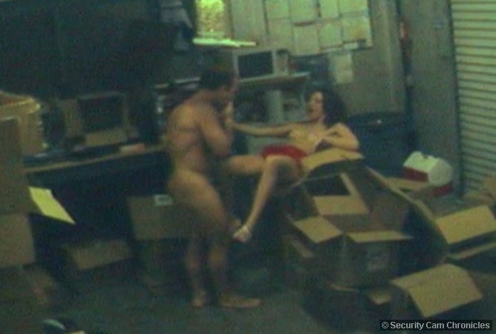 Horny amateur couple caught by hidden security camera #79370634
