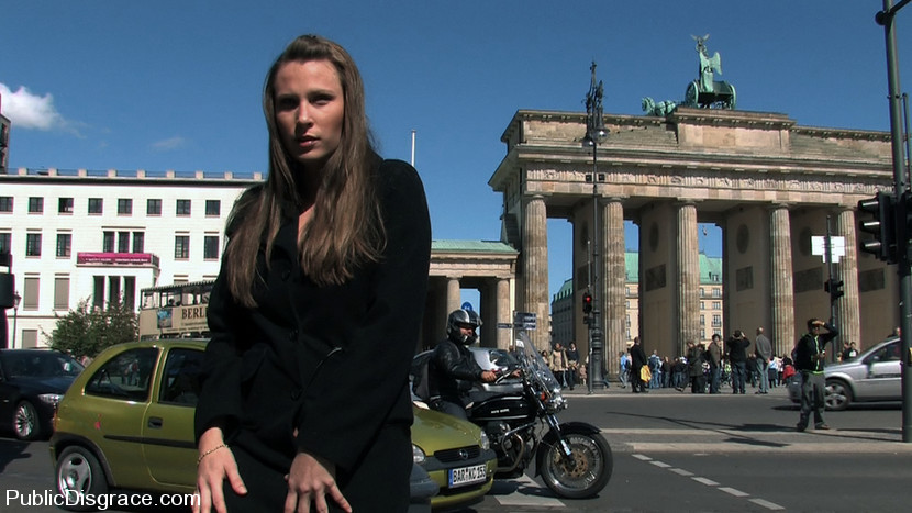 Harmony Rose is bound and naked in front of one of Europe's most famous monument #72127365