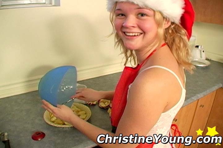 Christmas loving blonde teen pics of sexy Christine Young #73119128