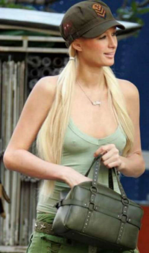 Naughty Paris Hilton showing her crouch #75441609