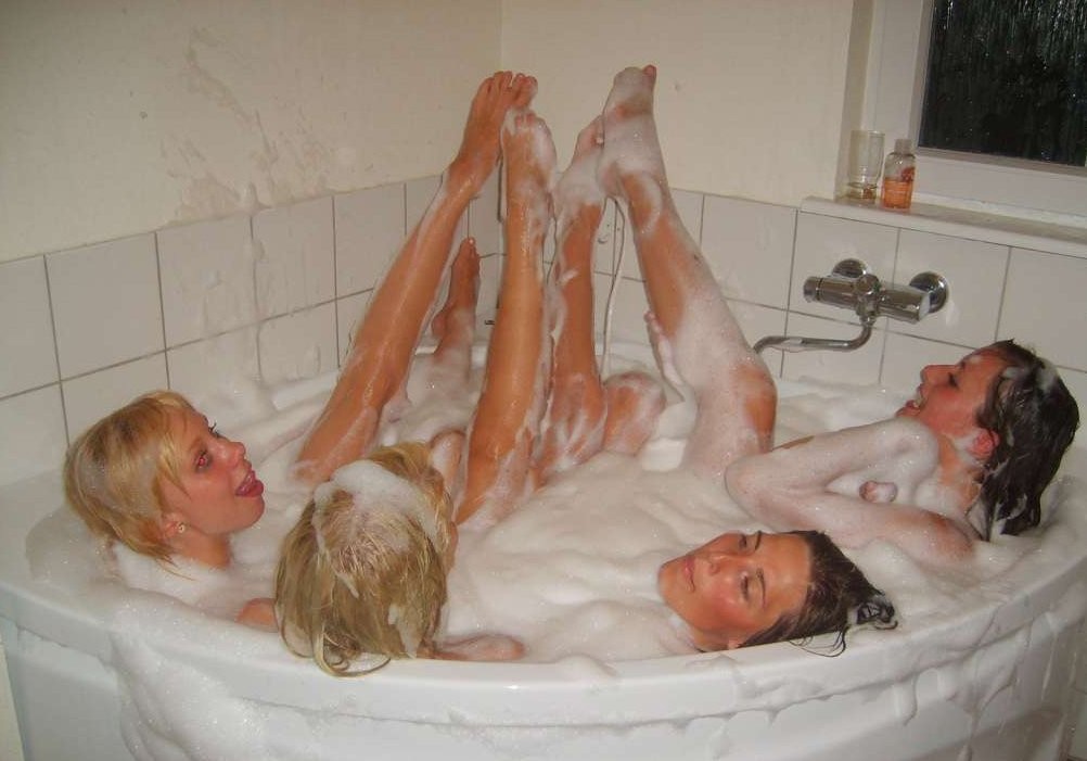 Drunken College Sorority Lesbian Bubble Bath Hot Girls Wild And Crazy #76395408