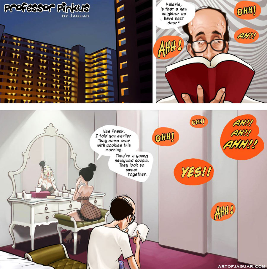 Erwachsenen-Comic Professor Pinkus phantasiert über rothaarige Studentin
 #69392528