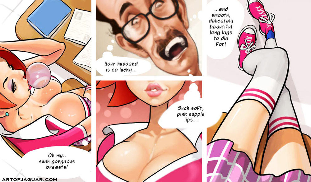 Erwachsenen-Comic Professor Pinkus phantasiert über rothaarige Studentin
 #69392592