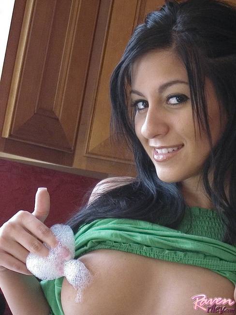Raven Riley has soap sudz on her ass #70533694