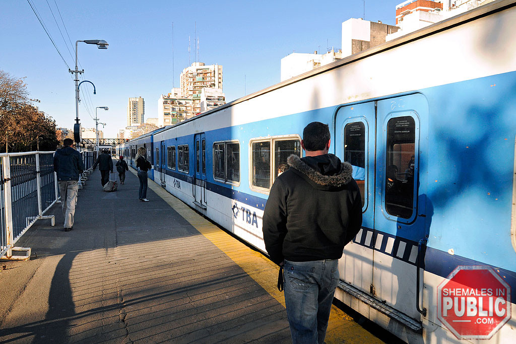 Guy picks up a tranny and does her on the train #77922199