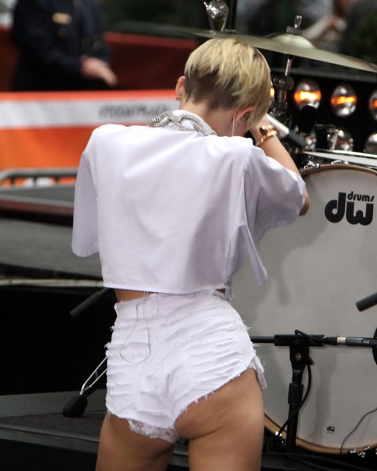 Miley Cyrus showing off her ass, legs and panties while performing in ripped hot #75216414