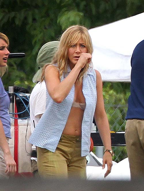 Jennifer Aniston caught in bra and underwear on the set #75254191