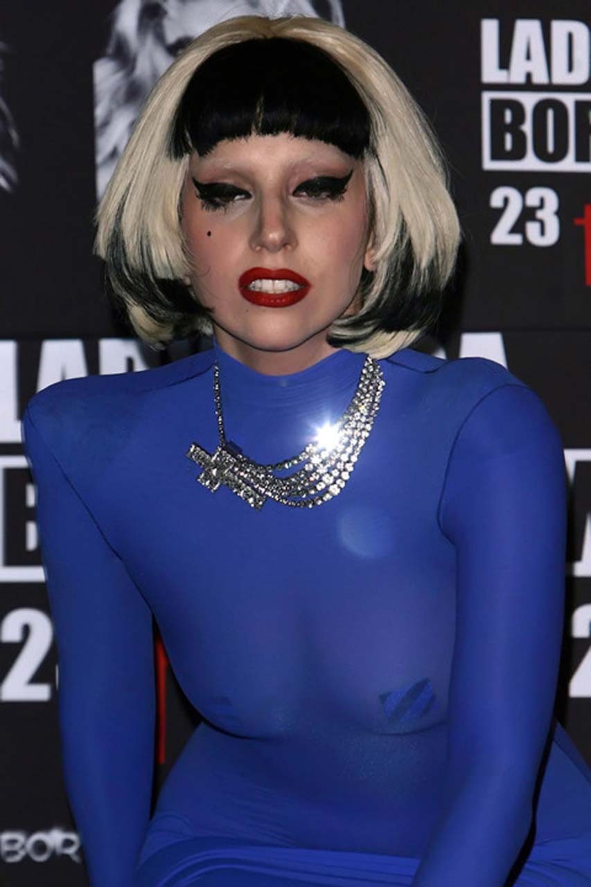 Lady Gaga showing her fucking sexy body and nice tits in see thru dress #75305114