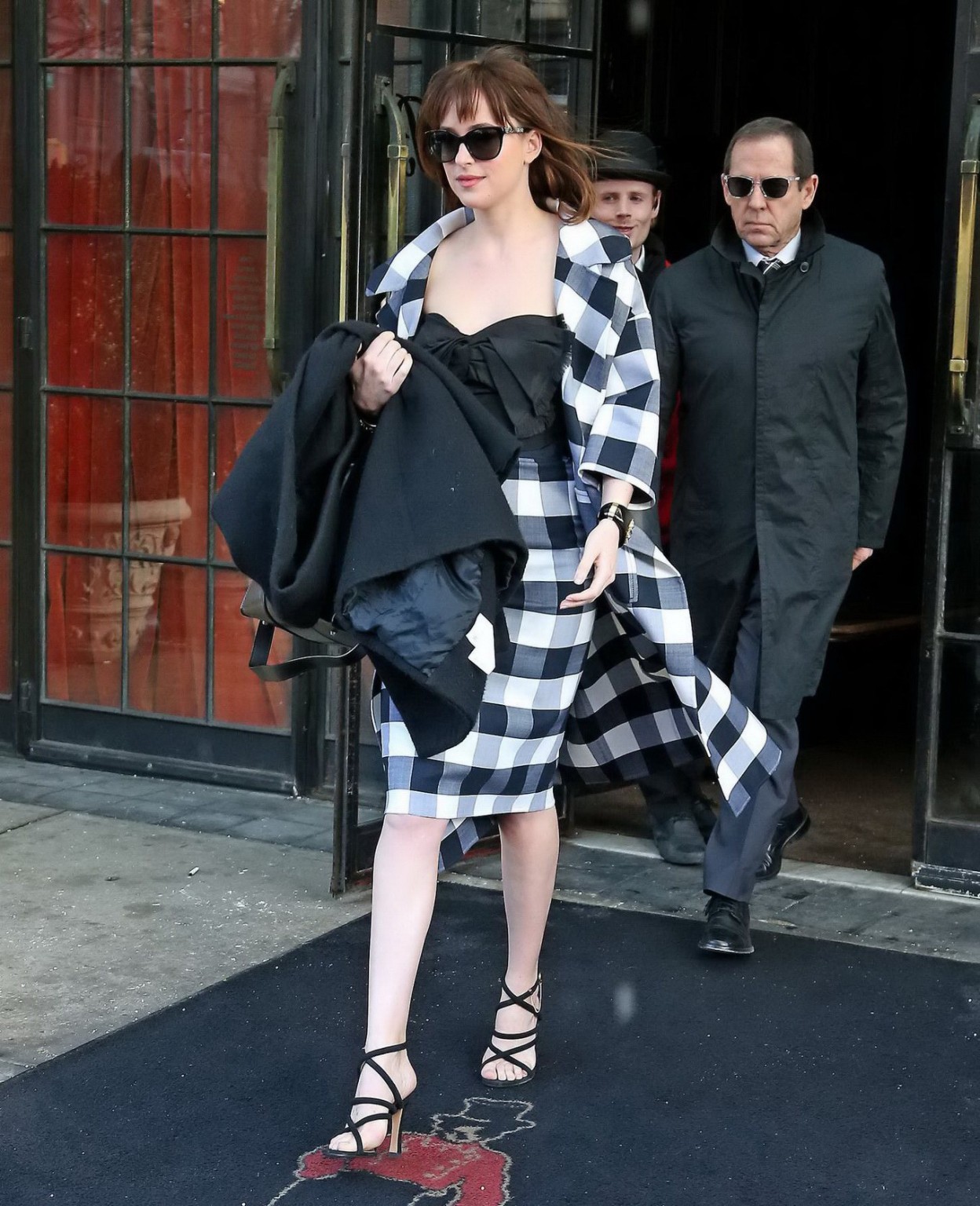 Dakota Johnson busty shows big cleavage while heading at The Late Show with Davi #75172252
