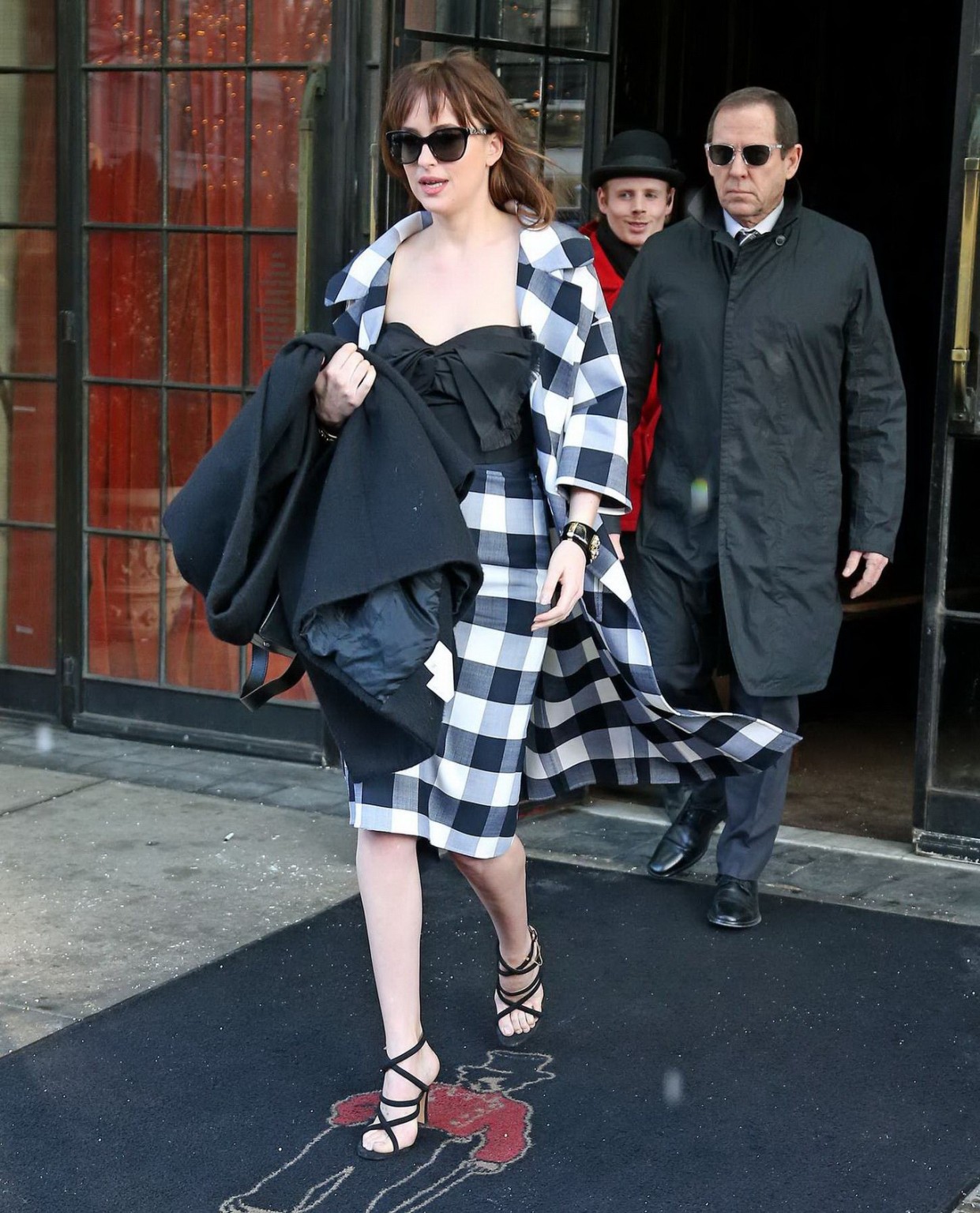 Dakota Johnson busty shows big cleavage while heading at The Late Show with Davi #75172272