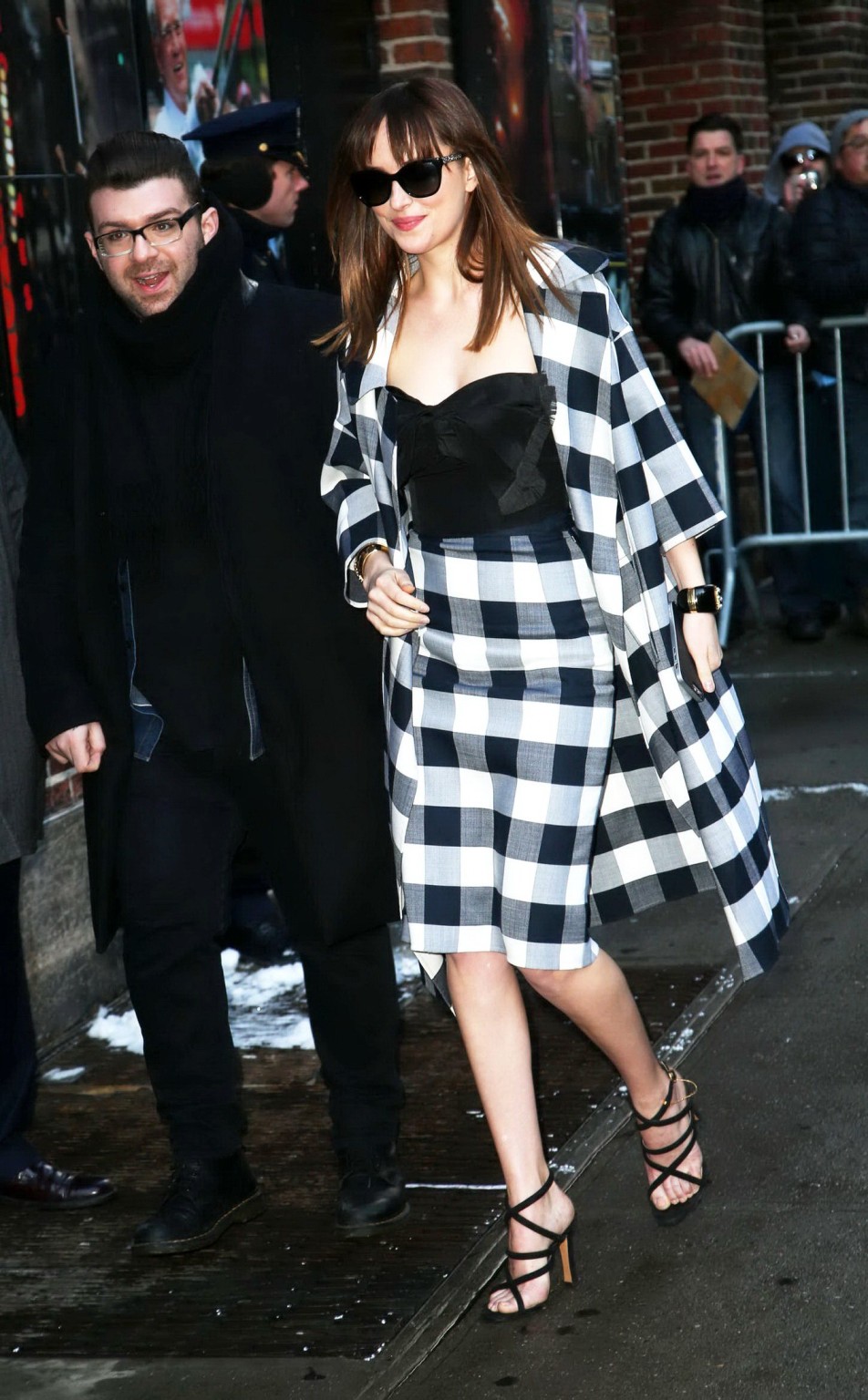 Dakota Johnson busty shows big cleavage while heading at The Late Show with Davi #75172319