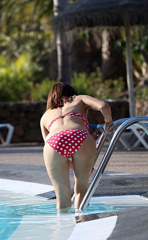Roxanne Pallett exposing sexy body and hot ass in bikini on beach #75285096