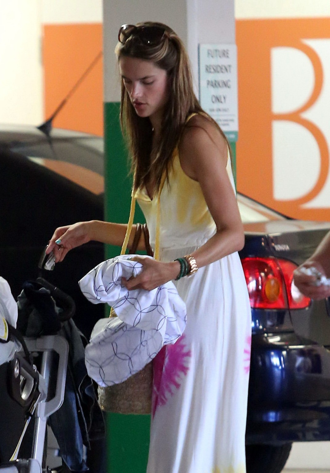 Alessandra Ambrosio downblouse nip slip while shopping in West Hollywood #75252603