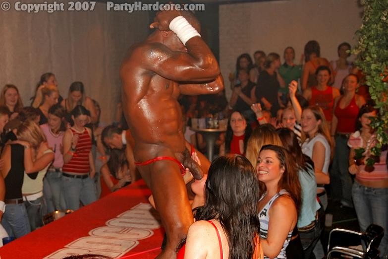 Ordinary babes suck off black male stripper at wild party #76877192