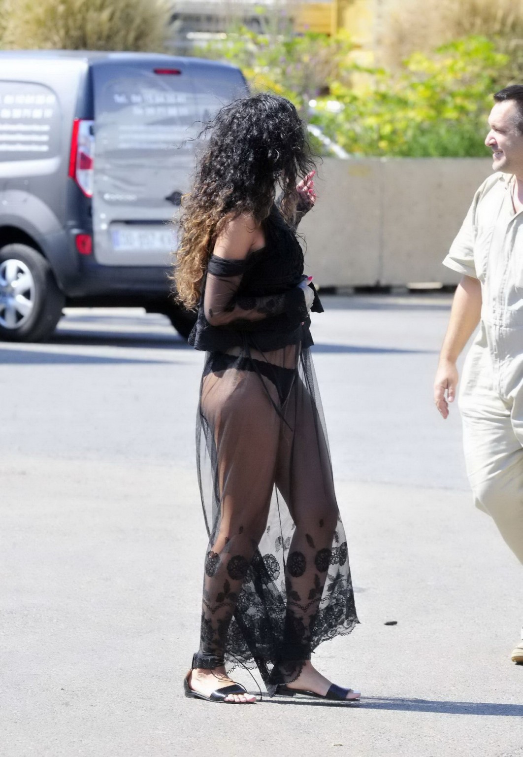 Rihanna booty wearing black panties in public while on vacation in Antibes #75186518