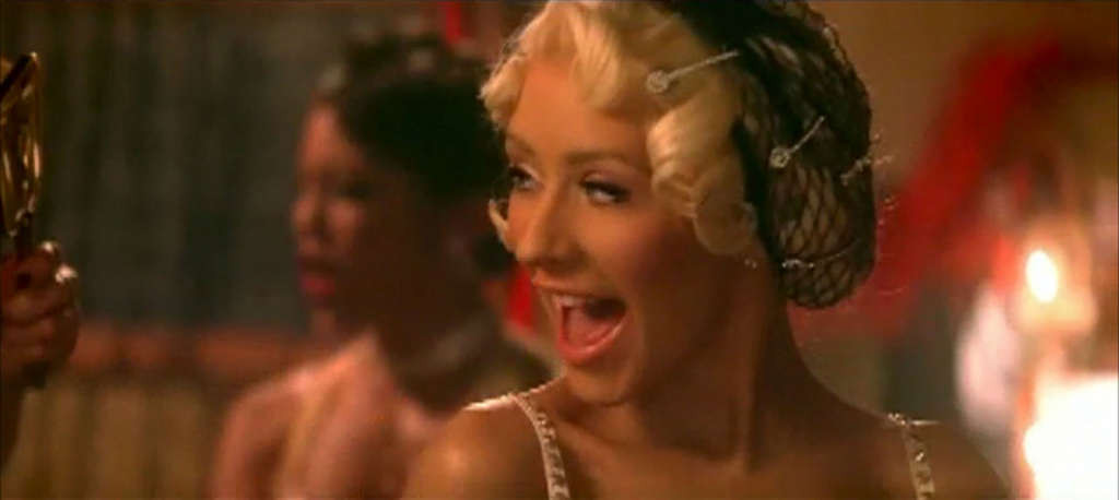 Christina Aguilera looking very hot in lingerie in her video spot and show tits  #75357444
