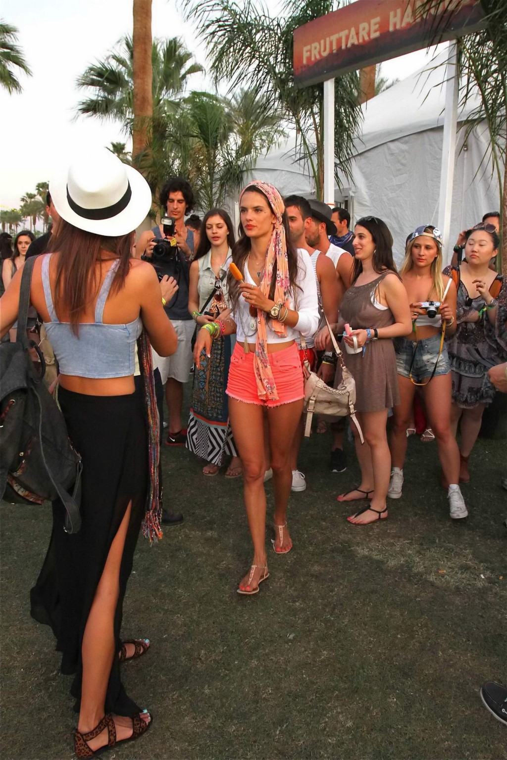 Alessandra Ambrosio leggy wearing hotpants at Coachella Festival in Indio #75234996