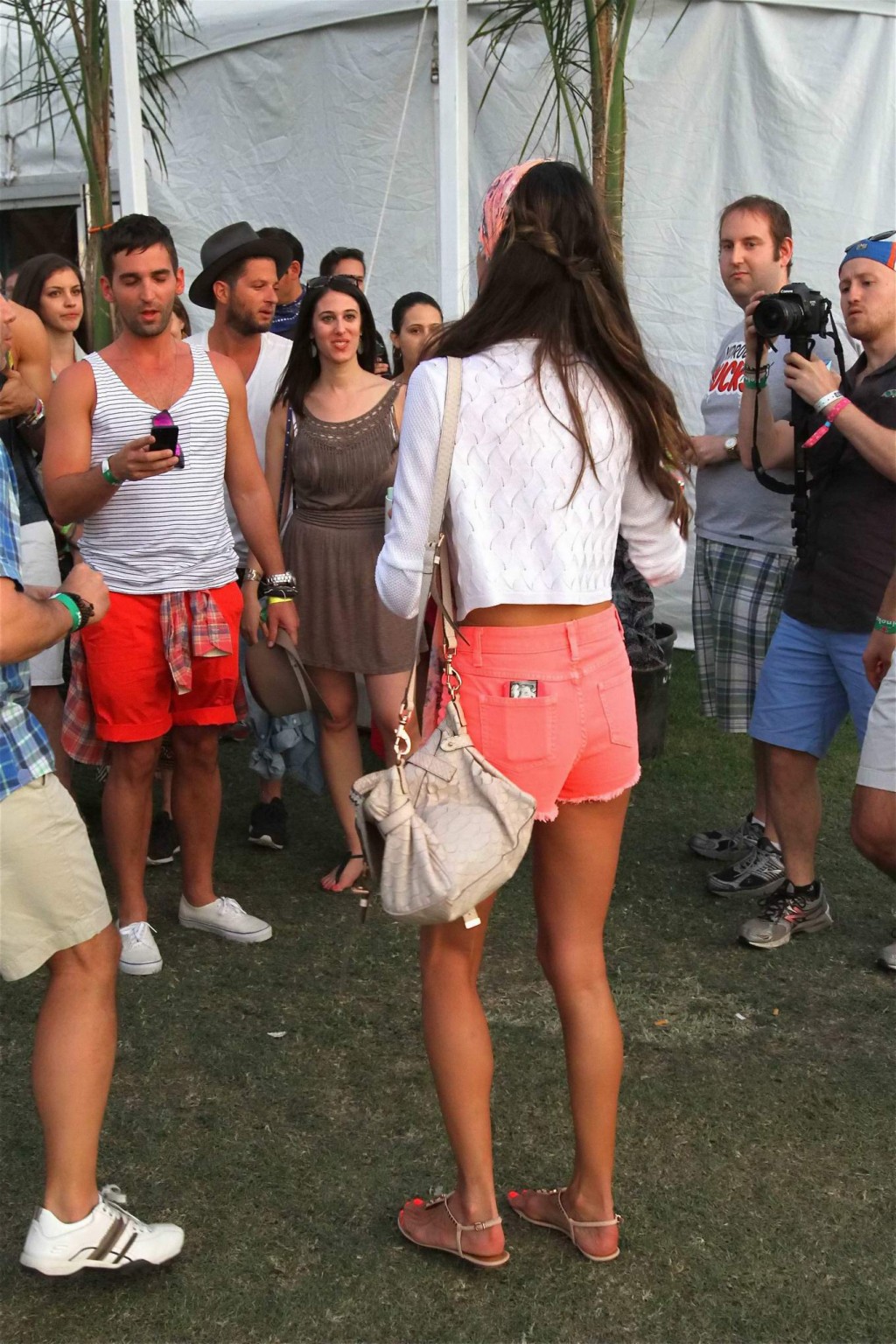 Alessandra Ambrosio leggy wearing hotpants at Coachella Festival in Indio #75235126