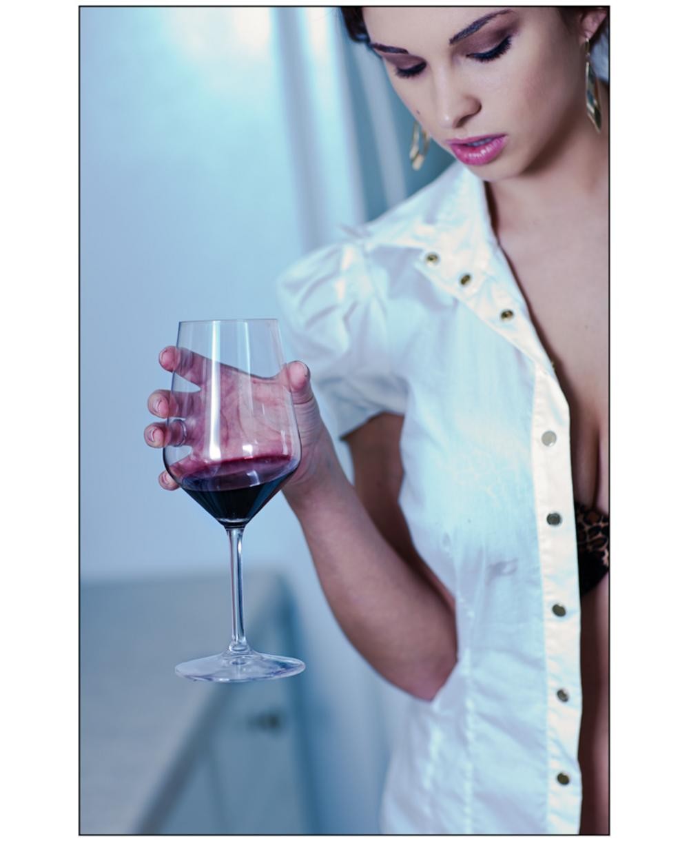 Sabrina Maree enjoys a glass of wine after a hard days work #71606584