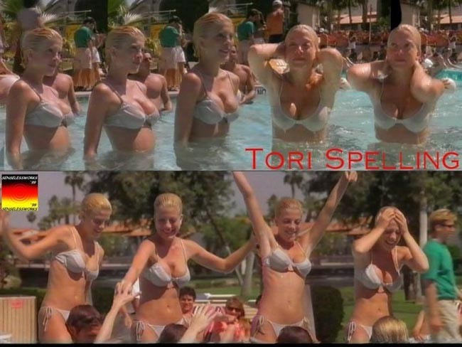 L'actrice intéressante Tori Spelling dans des séances de photos sexy et chaudes.
 #75437351