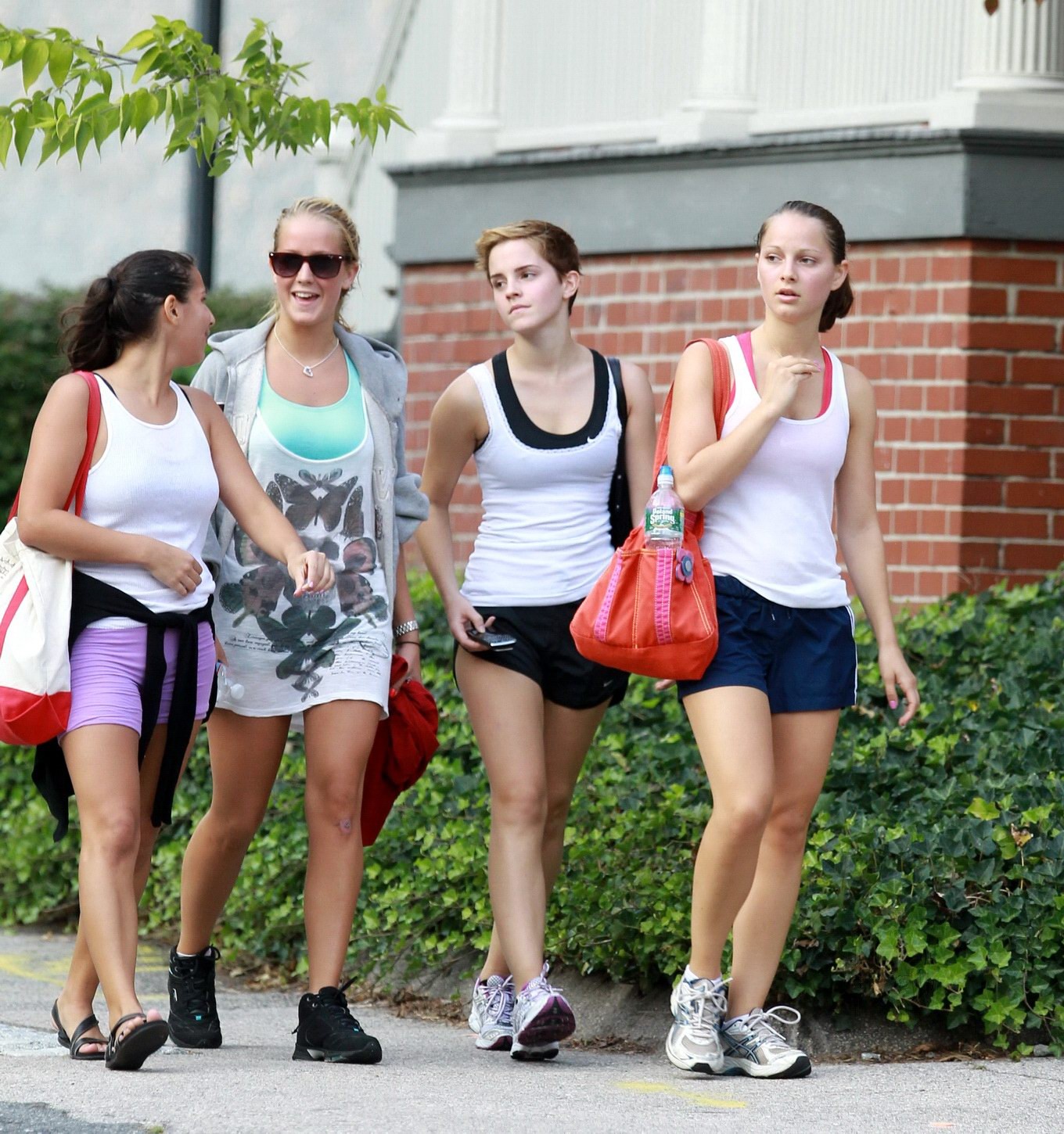 Emma Watson leggy in shorts after a gym class at Brown University #75331795
