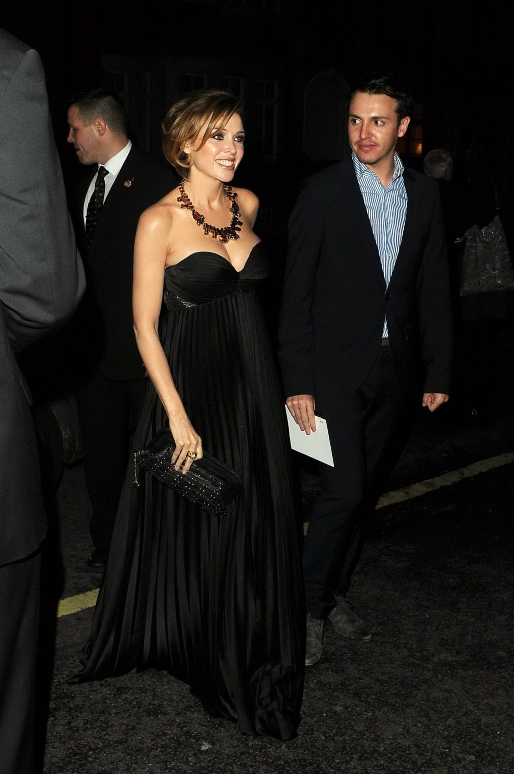 Dannii Minogue showing huge cleavage in a strapless black dress at the 'Pride of #75326996