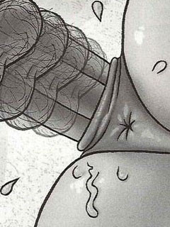 Bande dessinée avec une femme surprise en train de se masturber dans les toilettes
 #69513369