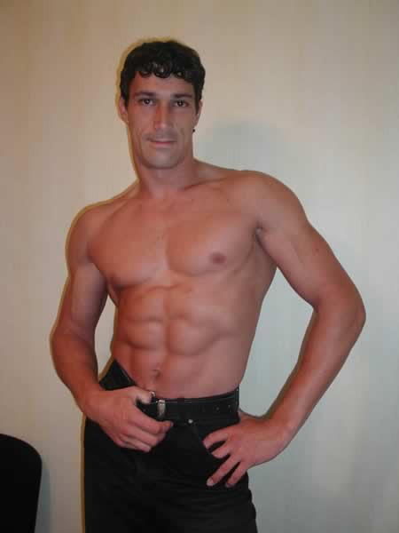 Muscular hunk showing off his body #77008880