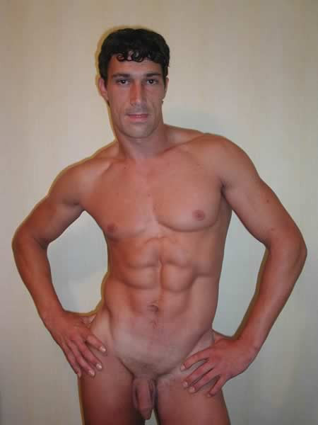Muscular hunk showing off his body #77008919