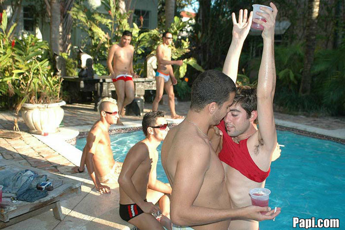 This pool party gets out of hand when the guys get some liqour in them #76907006