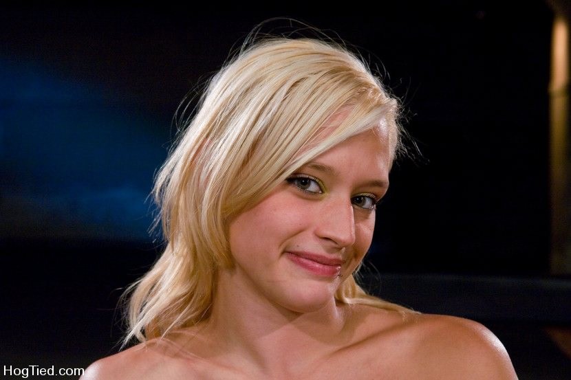 Blonde with tied boobs and forced orgasm with unit in bondage #72165476