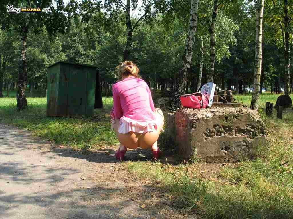 Girl peeing outdoors #76567920