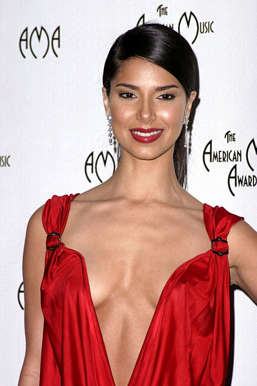 Roselyn Sanchez showing her nice big tits in see thru dress in some sexy photosh #75387506