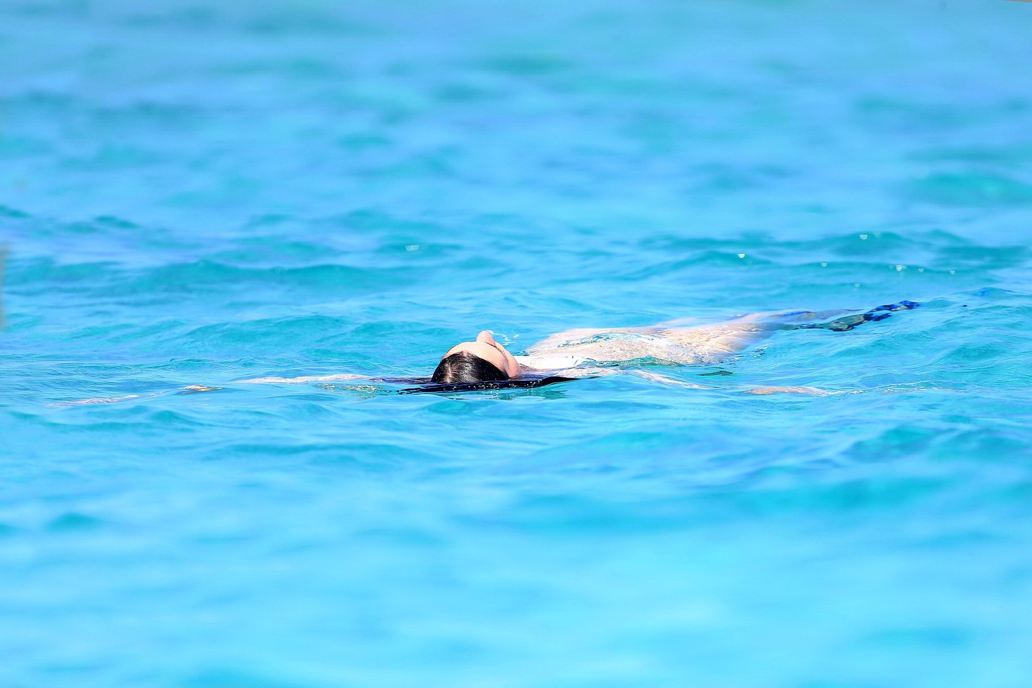 Anne Hathaway wearing bikini on a boat in Ibiza Spain #75155163