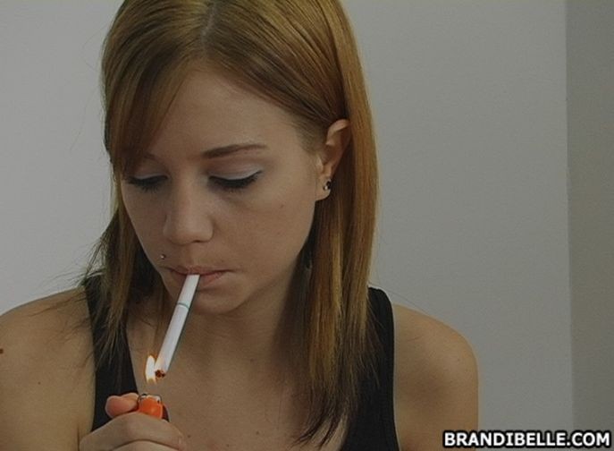 Brandi swallows cum while smoking a cigarette #78578816