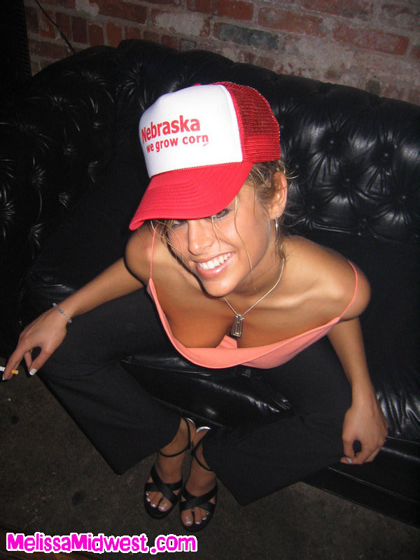 Melissa Midwest out at the bars in a funny hat #67356464