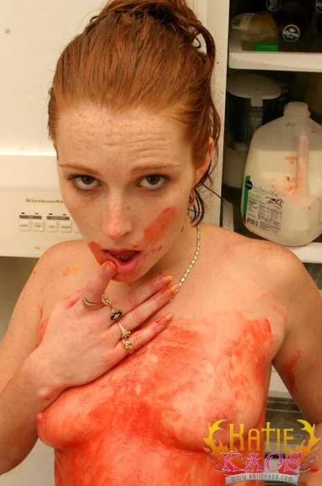 Cute Redhead Messing With Iced Cake and Spilling Milk #76639859