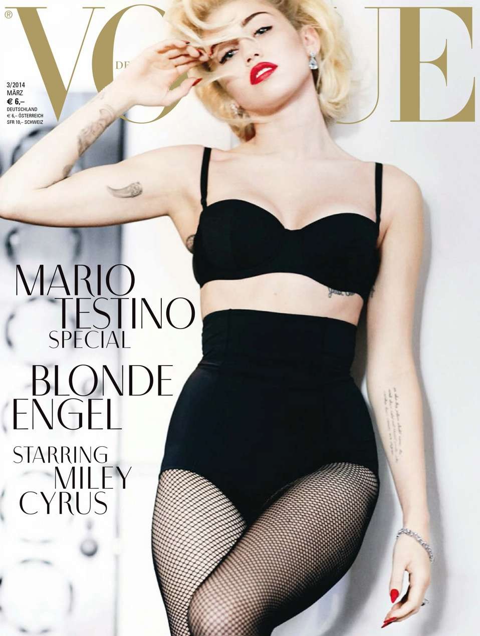 Miley Cyrusが雑誌のためにトップレスの乳房を露出する。 #70890462