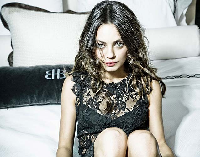 Mila Kunis exposing sexy body and hot ass in underwear for magazine #75282690