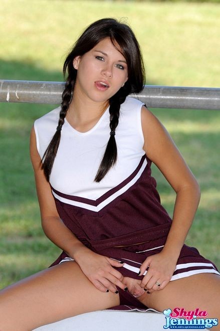 Shyla Jennings the horny cheerleader outdoor strip #74903071