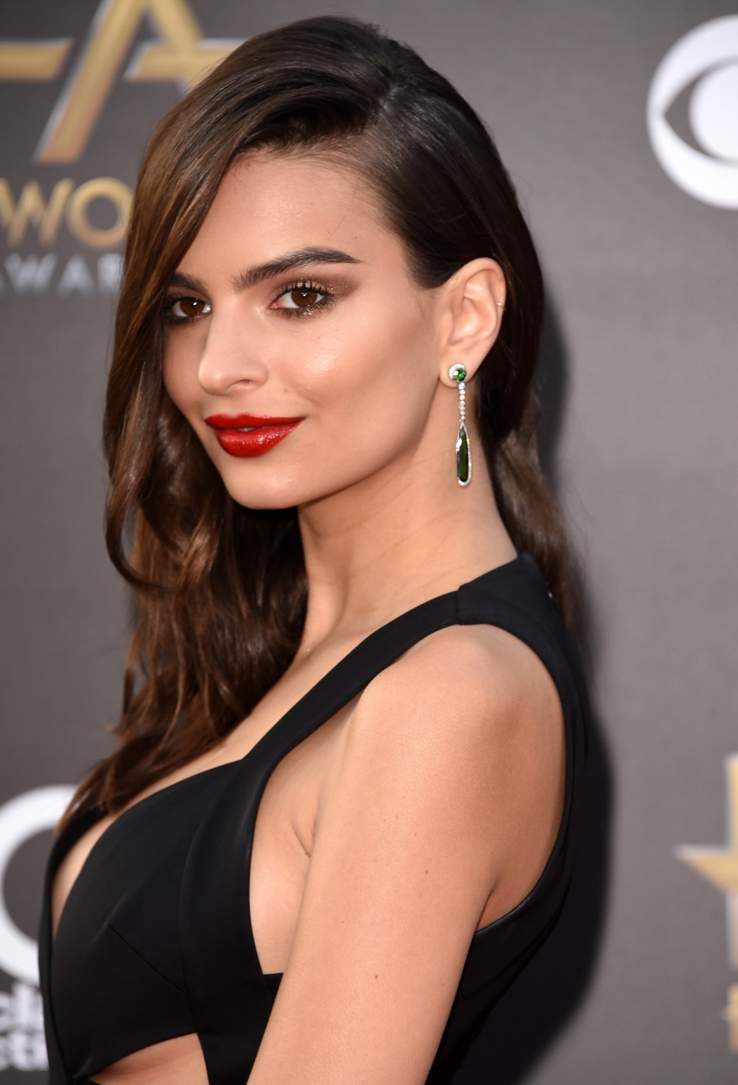 Emily Ratajkowski shows huge cleavage wearing a black jumpsuit at the 18th Annua #75181325