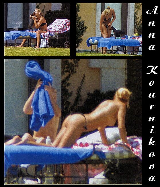sexy tennis babe Anna Kournikova nude on the beach #72730281