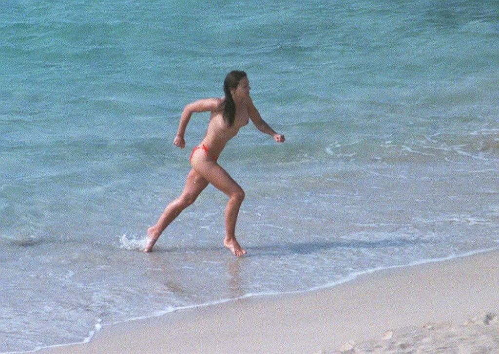 Liz Hurley nude big boobs at a public beach #75357987
