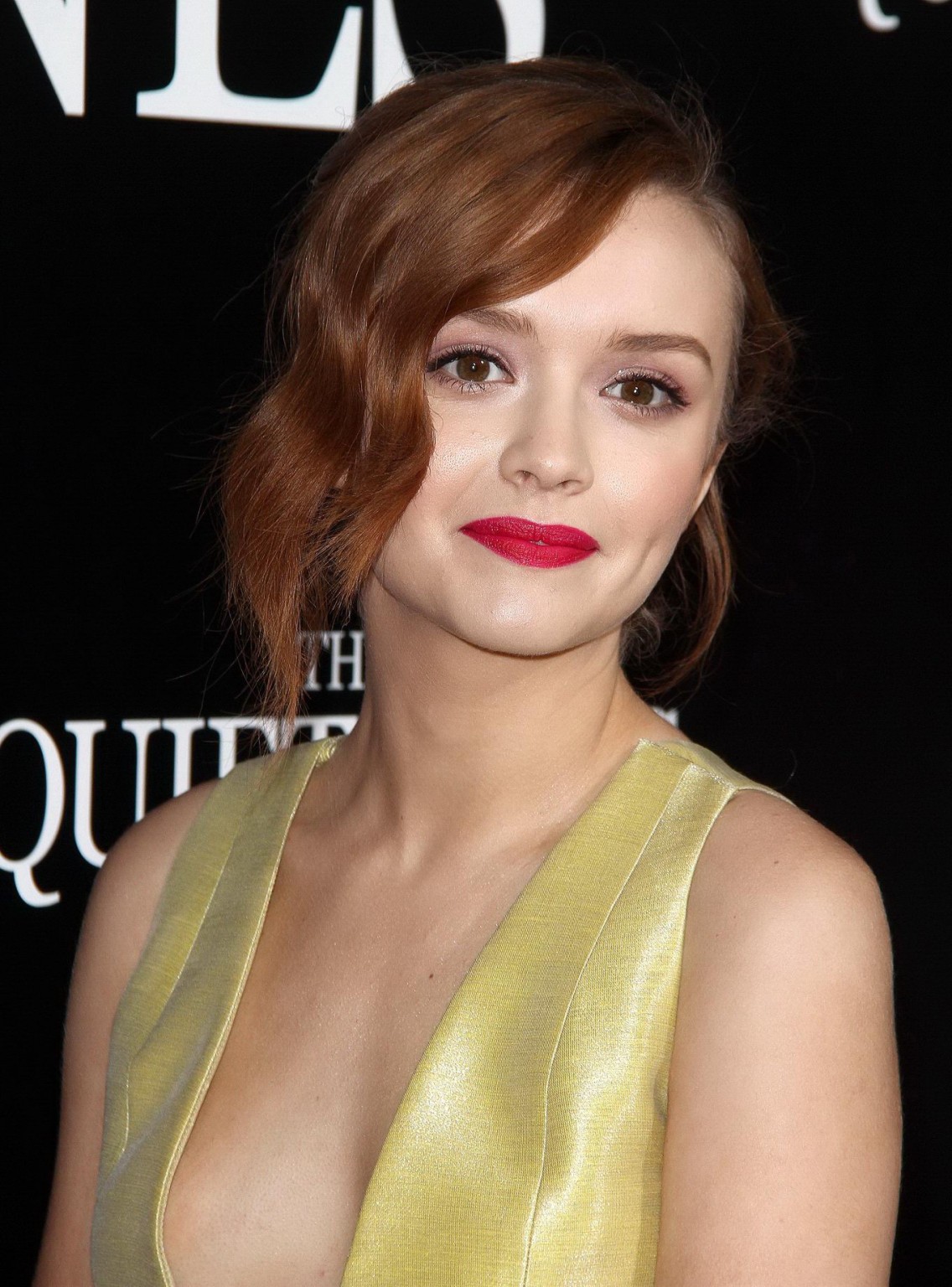 Olivia Cooke showing cleavage at The Quiet Ones premiere in LA #75197814