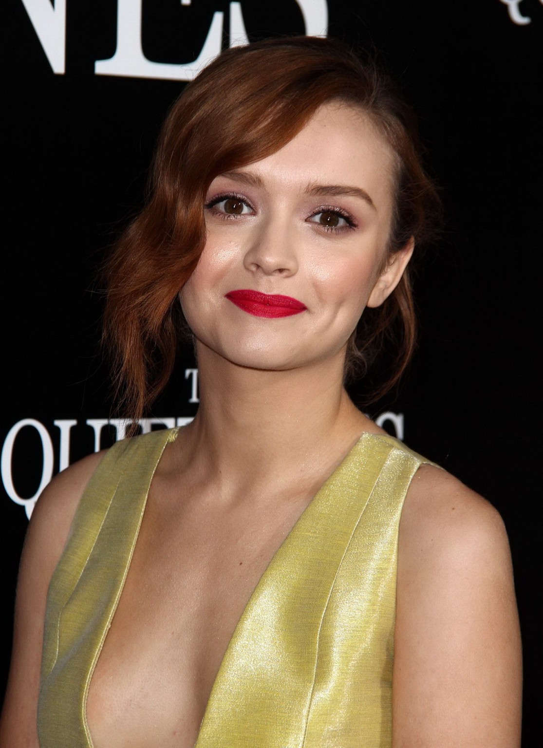 Olivia Cooke showing cleavage at The Quiet Ones premiere in LA #75197824