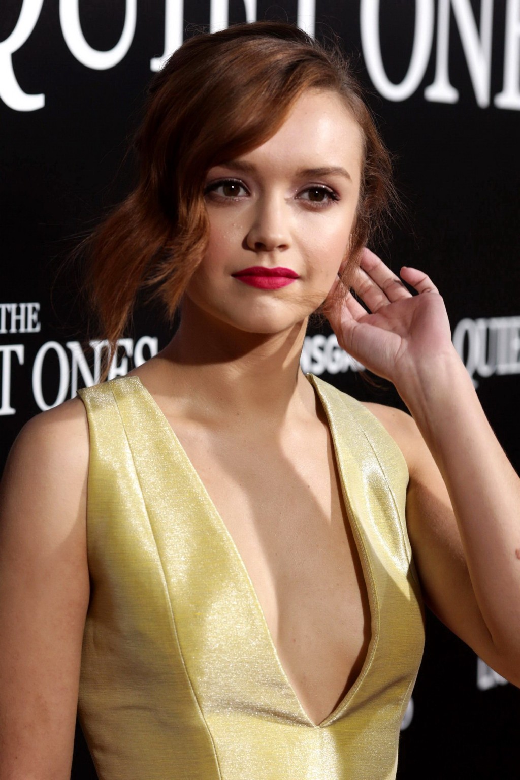 Olivia Cooke showing cleavage at The Quiet Ones premiere in LA #75197832