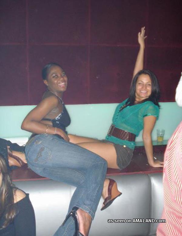 Ebony club girls having fun in the club #73353822