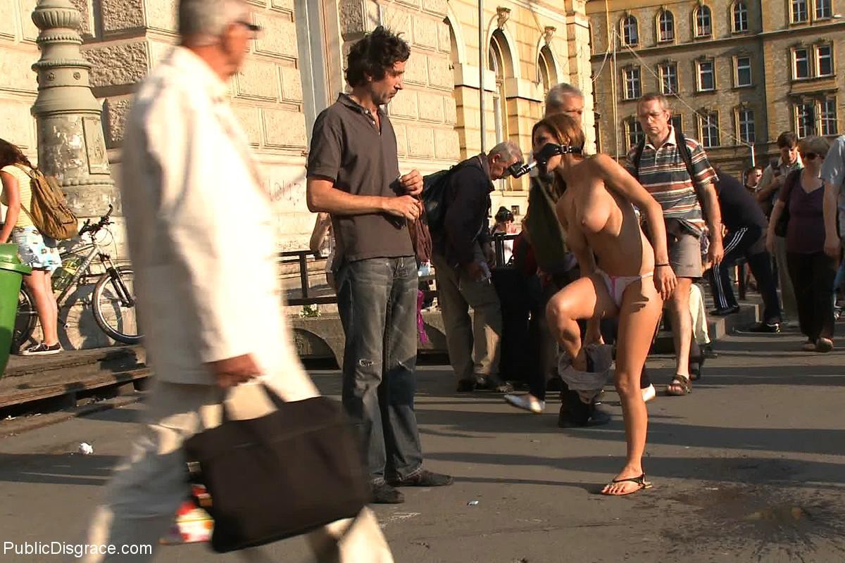 Sexy girl gets tied up and anal fucked outdoor in public places #68792881