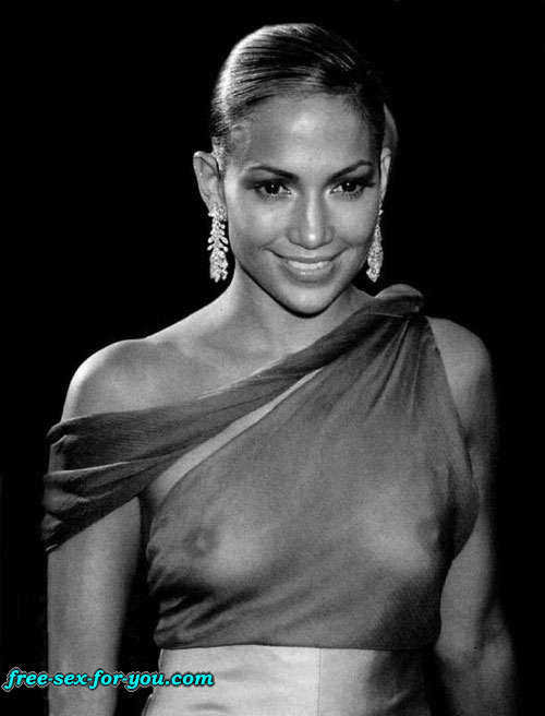 Jennifer Lopez showing her tits in see thru and posing in linger #75418696